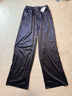 Balenciaga Black Satin Jacquard Lounge Pants
